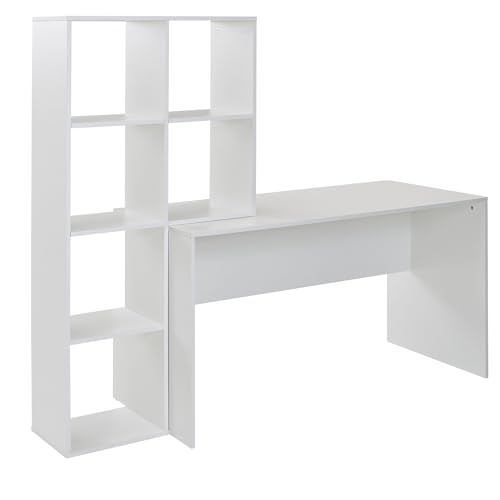 FineBuy Schreibtisch mit Regal Weiß 170x59x143,5 cm Bürotisch Modern, Laptoptisch mit 6 Ablagen, Homeoffice Computertisch mit Stauraum FineBuy Schreibtisch mit Regal Weiß 170x59x143,5 cm Bürotisch Modern, Laptoptisch mit 6 Ablagen, Homeoffice Computertisch mit Stauraum von FineBuy Möbel zum Wohlfühlen