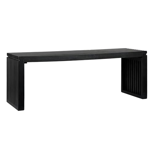 FineBuy Sitzbank 120 cm aus Akazie Massivholz Schwarz, Garderobenbank & Bettbank modern, Flurbank Holz für Eingangsbereich Schlafzimmer Wohnzimmer von FineBuy Möbel zum Wohlfühlen