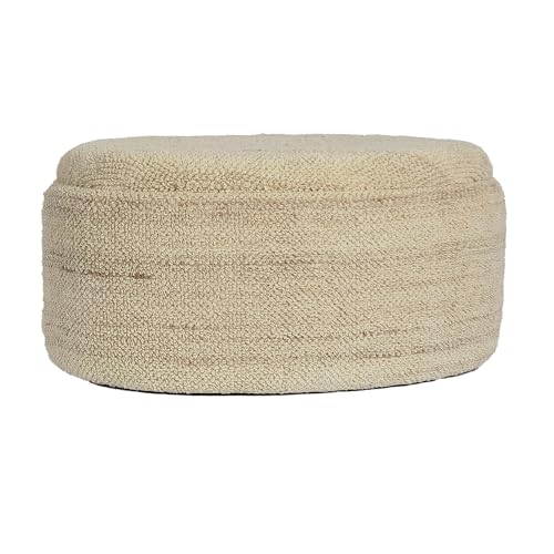 FineBuy Sitzhocker mit Stauraum Wolle oval 81 cm, Abnehmbarer Deckel, Polsterhocker Stoff modern in Braun, Aufbewahrungshocker gepolstert für Wohnzimmer Schlafzimmer Flur von FineBuy Möbel zum Wohlfühlen