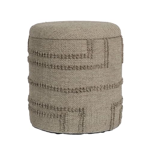 FineBuy Sitzhocker rund aus Wolle Ø 40 x 45 cm Braun mit Stauraum, Abnehmbarer Deckel, Hocker mit Staufach, Beistellhocker & Polsterhocker für Wohnzimmer Schlafzimmer Flur im modernen Boho Design von FineBuy Möbel zum Wohlfühlen
