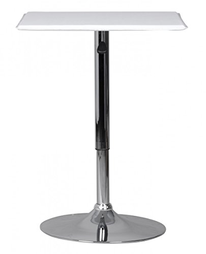 FineBuy Stehtisch Bistrotisch Kunstleder höhen-verstellbar quadratisch, Design Bartisch Chrom robust eckig, Stehtisch Messetisch modern, Partytisch drehbar von FineBuy Möbel zum Wohlfühlen