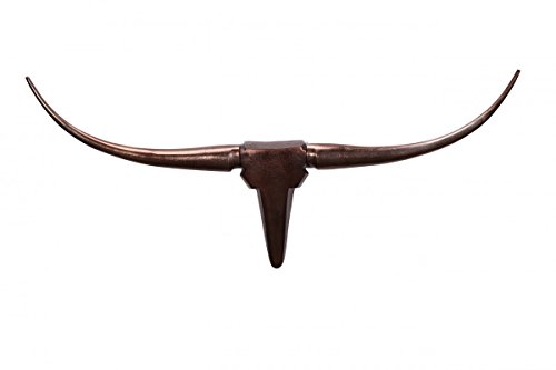 FineBuy Wanddekoration Geweih Bull S 75 cm Aluminium Bronze von FineBuy Möbel zum Wohlfühlen