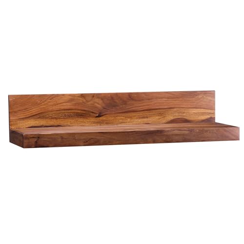 FineBuy Wandregal Massivholz Sheesham Holzregal Landhausstil Hängeregal Wandboard Naturprodukt Regal Größe wählbar von FineBuy Möbel zum Wohlfühlen