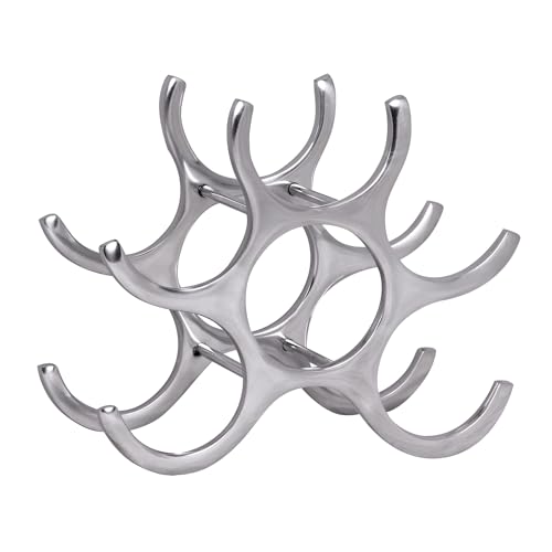 FineBuy Weinregal Design 24 cm für 6 Flaschen Aluminium Silber von FineBuy Möbel zum Wohlfühlen