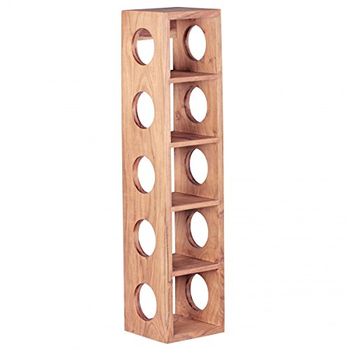 FineBuy Weinregal Massiv-Holz Flaschen-Regal Design Wandmontage für 5 Flaschen Holzregal modern mit Ablage 70 cm von FineBuy Möbel zum Wohlfühlen