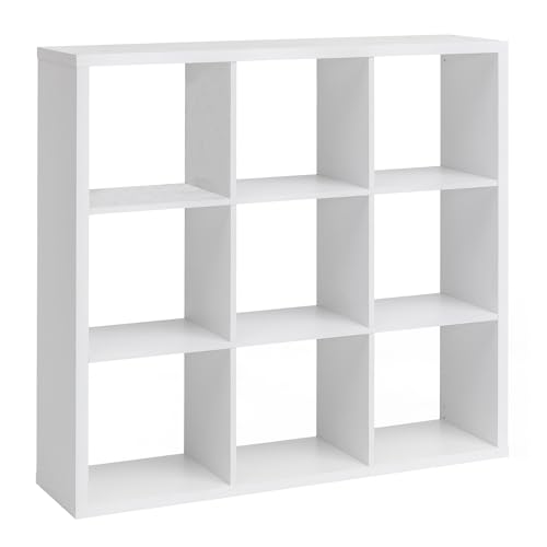 FineBuy Würfelregal FB52460 Weiß 112x29x112 cm Bücherregal mit 9 Fächern Modern, Standregal Holz Regal Freistehend, Ordnerregal Raumteiler Würfel-Regal, Offenes Aufbewahrungsregal von FineBuy Möbel zum Wohlfühlen