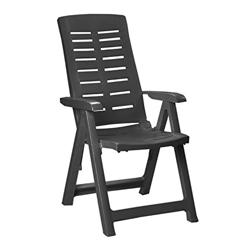 FineHome Gartenstuhl Klappstuhl Klappsessel 5-Fach Verstellbarer Positionsstuhl witterungsbeständig Anthrazit Kunststoff FineHome Gartenstuhl Klappstuhl Klappsessel 5-Fach Verstellbarer Positionsstuhl witterungsbeständig Anthrazit Kunststoff von FineHome