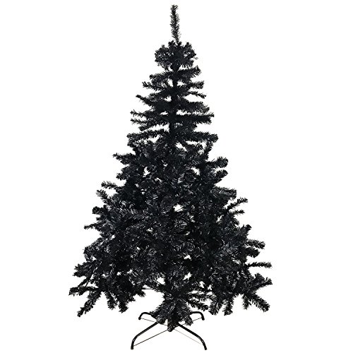 FineHome Künstlicher Weihnachts Tannenbaum Weihnachtsbaum 120cm-150cm-180cm Christbaum inkl Stände, Farben:Schwarz, Größen:180cm von FineHome