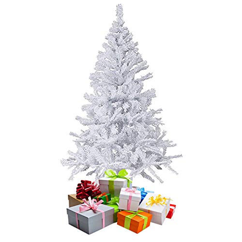 FineHome Künstlicher Weihnachts Tannenbaum Weihnachtsbaum 120cm-150cm-180cm Christbaum inkl Stände, Farben:Weiß, Größen:150cm von FineHome