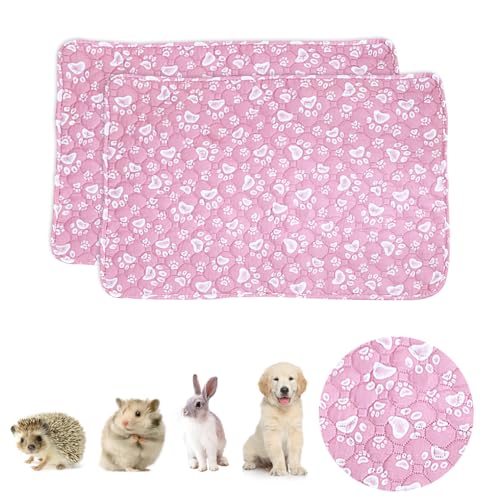 FineInno 2 Stück Meerschweinchen Käfig Liner, 70 x 50cm Wasserdicht PIPI Pads für Haustiere Waschbare Bettwäsche Schlafmatte Bezug für Kleintier Hamster Kaninchen von FineInno