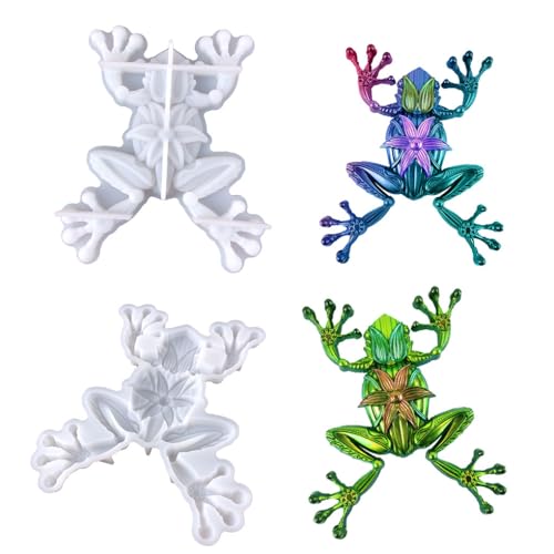 FineInno 3D Frosch Gießform,Tier Epoxidharz Form,Silikonform Frog Animal Resin Molds DIY Kerzenformen Giessformen Herstellung Dekoration von FineInno