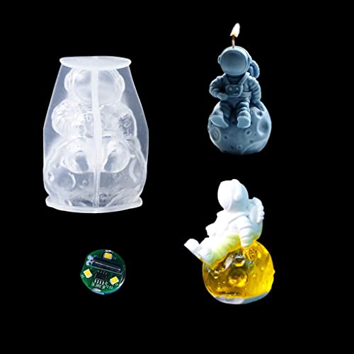 FineInno Astronaut Light Bulb Resin Mould with LED Chip, Planet Spaceman Silicone Moulds, Moon Astronaut Epoxy Resin Moulds for Cake Topper Car Ornament Table Decor (Astronaut Mould) von FineInno