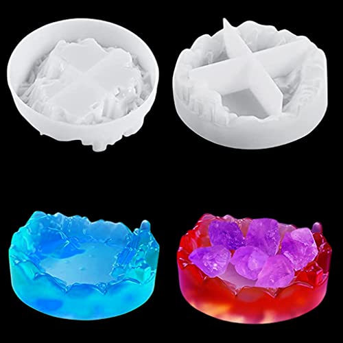 FineInno Berg Epoxidharz Formen Mountain Tray Resin Mold Schmuck Tablett Silikonform Kerzenleuchter Silikon Gießform Seifenschale Resin Form für DIY Desktop Dekoration von FineInno