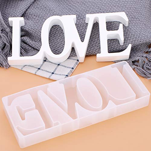 FineInno Gießform Silikonform Resin Mold Buchstabe Harz Form Brief Casting Formen Epoxidharz Love Word Mold für Schmuckherstellung Dekoration Basteln (Gießform Silikonform 2) von FineInno