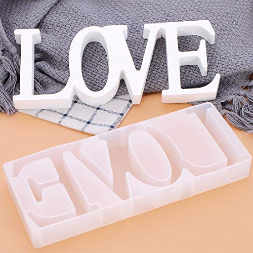 FineInno Groß Buchstaben Gießform, Love Resin Mold, Alphabet Epoxidharz Formen,3D Silikonform für Kunst Basteln Hochzeit Ornamente Dekoration Basteln von FineInno