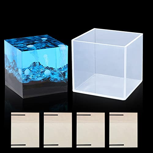 FineInno Groß Würfel Silikonform Cube Resin Mold 8.5cm Würfelform Epoxidharz Form Quadrat Gießharz Formen für DIY Mikrolandschaft Handwerk Kerze Seife von FineInno