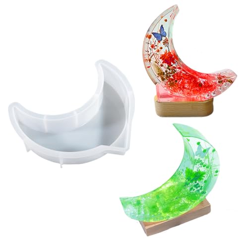 FineInno Große Epoxidharz Formen,Moon Resin Mold,Mond Silikonform,Gießform für Erhaltung von Blumen Harzgießen frühling Desktop Dekorationen von FineInno