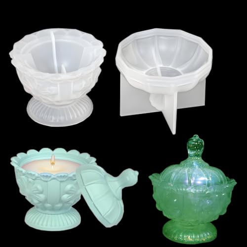 FineInno Kerzenhalter Gießformen,Pot Resin Mold,Vorratsdosen Silikonformen,Gießharz Kunstharz Formen für Blumentopf Beton Handwerk von FineInno