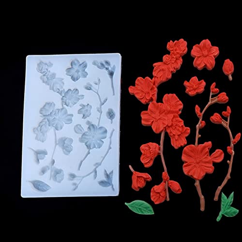 FineInno Pflaumenblüte Silikonform Plum Blossom Resin Mold Blume Epoxidharz Formen Blumen Gießformen für Kunsthandwerk Dekoration DIY Handwerk von FineInno