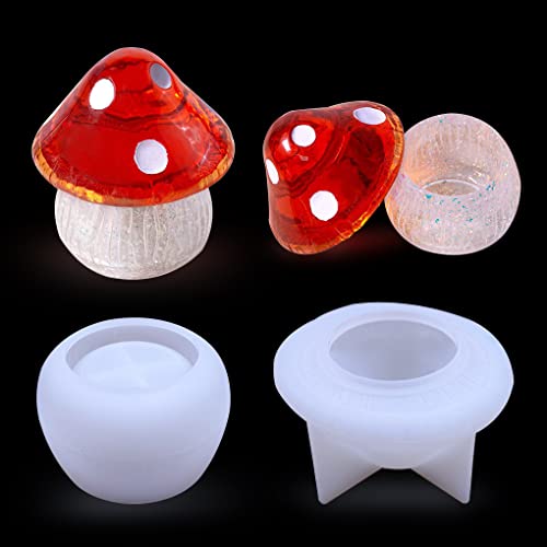 FineInno Pilz Vorratsdosen Epoxidharz Formen Mushroom Jar Resin Mold Gießharz Silikonform DIY Kunstharz Kerzenhalter Blumentopf Aufbewahrungsbox von FineInno