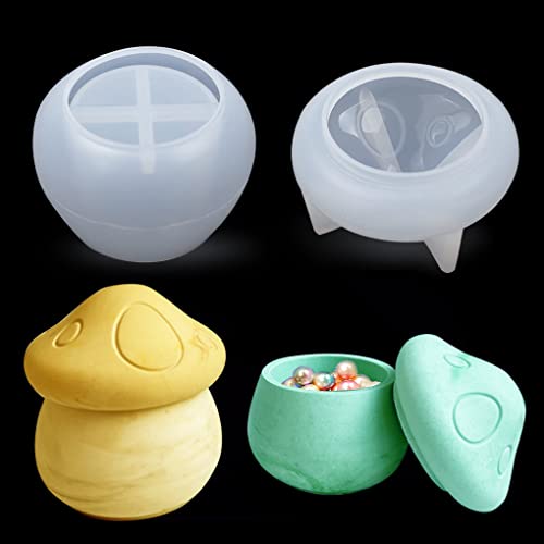 FineInno Pilz Vorratsdosen Harz Formen Box Resin Mold Mushroom Silikonformen mit Deckel Kunstharz Formen für Epoxidharz Aufbewahrungsbox FineInno Pilz Vorratsdosen Harz Formen Box Resin Mold Mushroom Silikonformen mit Deckel Kunstharz Formen für Epoxidharz Aufbewahrungsbox von FineInno