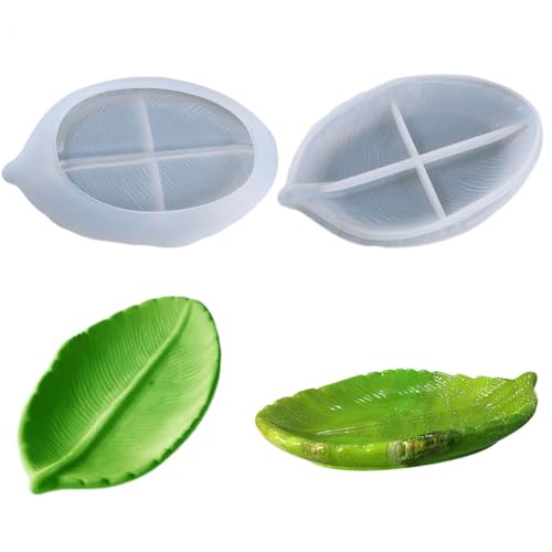FineInno Silikonform Tablett,Gießformen Untersetzer, Leaf Teller Epoxidharz Formen für DIY Beton Kerzenhalter, Schale Tray Handwerk von FineInno