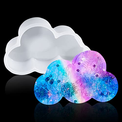 FineInno Wolken Silikonformen Clouds Resin Mold Große Epoxidharz Formen Buchstützen Gießform Harz für Blumenprobe Insektenprobe Kerze Seifen von FineInno