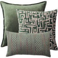 Smaragdgrüne Kissenhüllen Im Set Mid-Century Modern, Herringbone, Chevron von FineRoomLiving