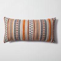 Gebranntes Orange | Terracotta Braun Grau Gestreiftes Lendenkissen Leinen Strukturierte Tufted Einzigartige Gewebe Bezug Couch, Bett Dekor Kissen von FineRoomLiving