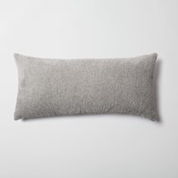Silbergrauer Plüsch-Lendenkissen-Bezug 30x70 cm Moderner Boho-Kissenbezug von FineRoomLiving