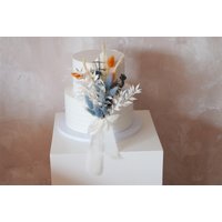 Hochzeitstorte Topper Blauer Hase Rustikale Boho Blumendekoration von FineSnowArt