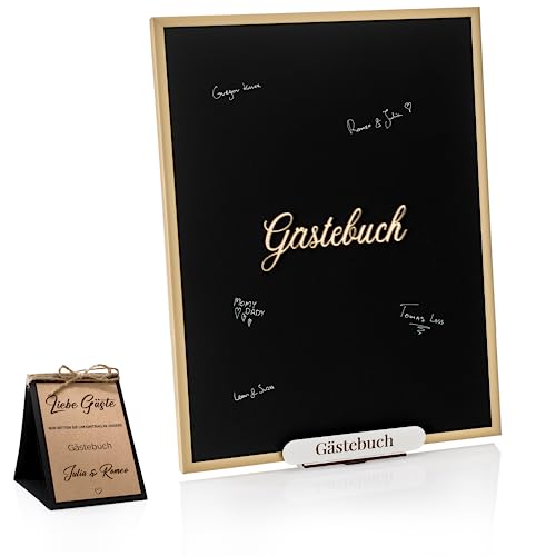 Gästebuch Hochzeit I Gold-Aluminiumrahmen I Alternatives Gästebuch I Goldene Hochzeit I Hochzeitsdeko Set I Geschenkidee I Hochzeitsgeschenk I Gästeunterschriften auf Rahmen I Geburtstagsgeschenk von Fineely