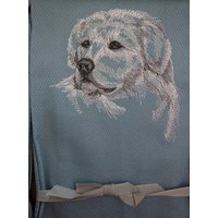 Gratis Name Geschirrtuch Hunderassen Bestickt Great Pyrenees Sketched von FinelyCraftedByCara
