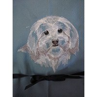 Gratis Name Geschirrtuch Hunderassen Bestickt Havanese Skizze von FinelyCraftedByCara