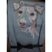Gratis Name Geschirrtuch Hunderassen Bestickt Jack Russell Terrier Skizze von FinelyCraftedByCara