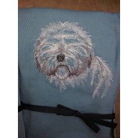 Gratis Name Geschirrtuch Hunderassen Bestickt Old English Sheepdog Sketched von FinelyCraftedByCara