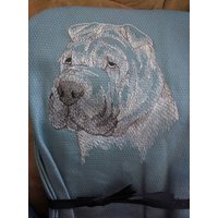 Gratis Name Geschirrtuch Hunderassen Bestickt Sharpei Sketched von FinelyCraftedByCara