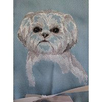 Gratis Name Geschirrtuch Hunderassen Bestickt Shih Tzu Skizze von FinelyCraftedByCara