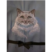 Gratis Name Geschirrtuch Katze Rassen Custom Stickerei Birman Skizze von FinelyCraftedByCara