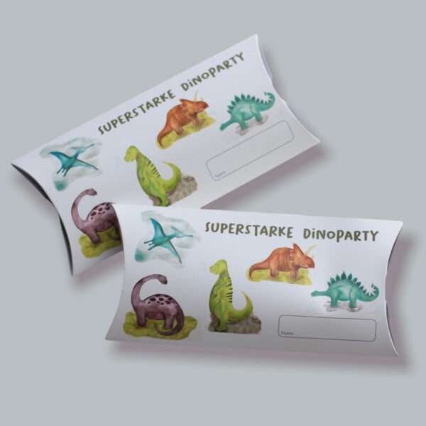 Fines Papeterie 5 Schachteln DINO * Kindergeburtstag * Kissenverpackungen für Gastgeschenke * Verpackungen für Kinder * Geschenkverpackungen von Fines Papeterie