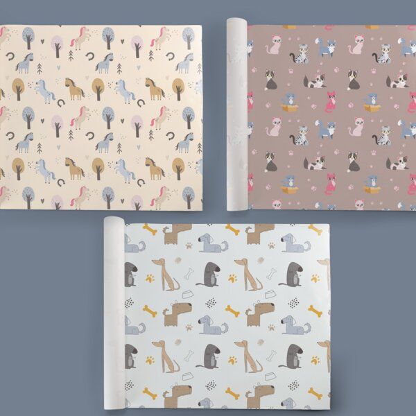 Fines Papeterie 3x 3m Geschenkpapier Set für Kinder * TIERE * SET 4 * mit Hunden, Katzen, Pferden * 3 Rollen je 300x47 cm * Fines Papeterie 3x 3m Geschenkpapier Set für Kinder * TIERE * SET 4 * mit Hunden, Katzen, Pferden * 3 Rollen je 300x47 cm * von Fines Papeterie