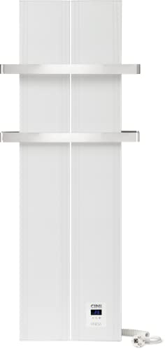 Finesa-D Badheizkörper Elektrisch mit Smarte Regelung Thermostat, Handtuchwärmer Elektrisch, Handtuchtrockner Elektrisch, Wärmeabgabe 400-1200W ***** 5 Jahre GARANTIE ***** (1000 x 408, Weiß) von Finesa