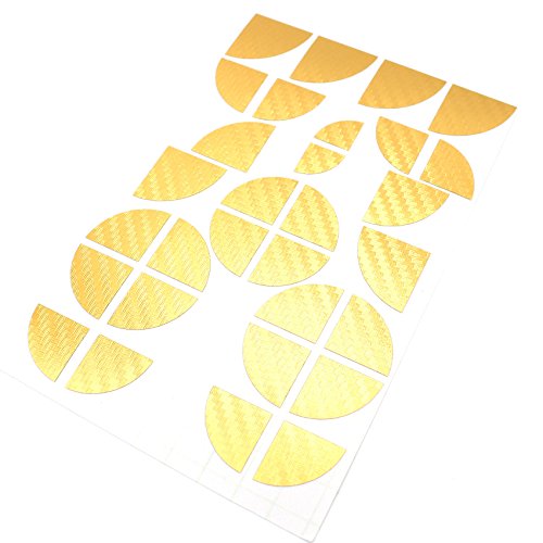 4D Carbonfolie Emblem Ecken Aufkleber von Finest-Folia (K004 Gold) von Finest Folia