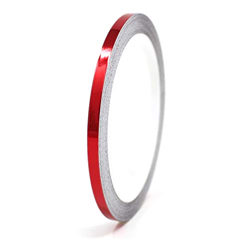 Finest Folia 8,5 Meter Glanz Zierstreifen Auto Motorrad Boot Modellbau Silber Chrom Dekorstreifen Seitenstreifen Klebestreifen (Chrom Rot, 6mm Breite) von Finest Folia