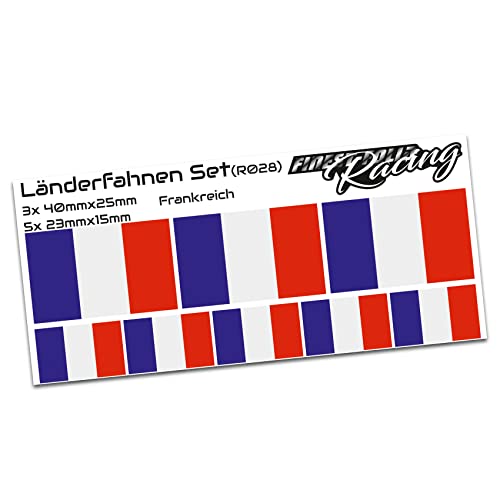 8 x Aufkleber Fahne Länderfahne -Finest Folia Flagge RC Car Auto Motorrad Sticker Fahrrad Aufkleber Modellbau (R028 Frankreich) von Finest Folia