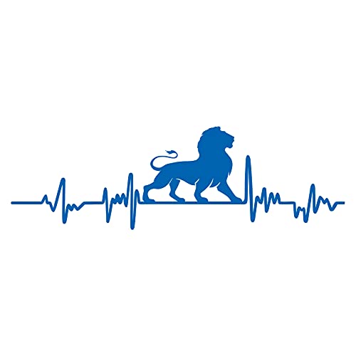 Aufkleber Herzschlag Tiere Breite 27cm Lifeline Heartbeat Deko Sticker Selbstklebend für Auto Kühlschrank Laptop Autoaufkleber K150 (Azurblau, 19 Löwe) von Finest Folia