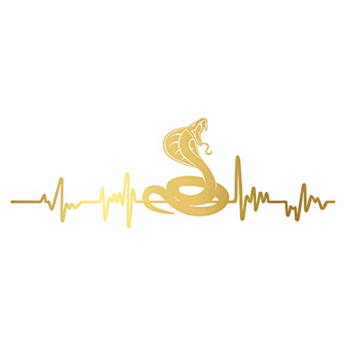 Aufkleber Herzschlag Tiere Breite 27cm Lifeline Heartbeat Deko Sticker Selbstklebend für Auto Kühlschrank Laptop Autoaufkleber K150 (Gold, 24 Schlange) von Finest Folia
