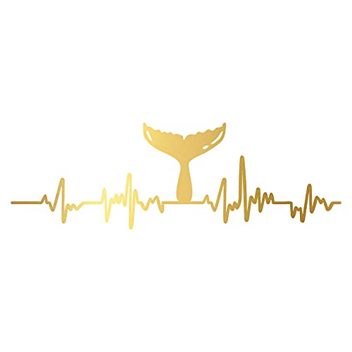 Aufkleber Herzschlag Tiere Breite 27cm Lifeline Heartbeat Deko Sticker Selbstklebend für Auto Kühlschrank Laptop Autoaufkleber K150 (Gold, 26 Wal) von Finest Folia