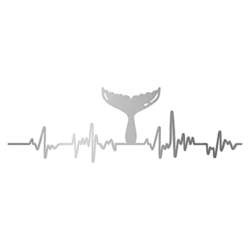 Aufkleber Herzschlag Tiere Breite 27cm Lifeline Heartbeat Deko Sticker Selbstklebend für Auto Kühlschrank Laptop Autoaufkleber K150 (Silber, 26 Wal) von Finest Folia