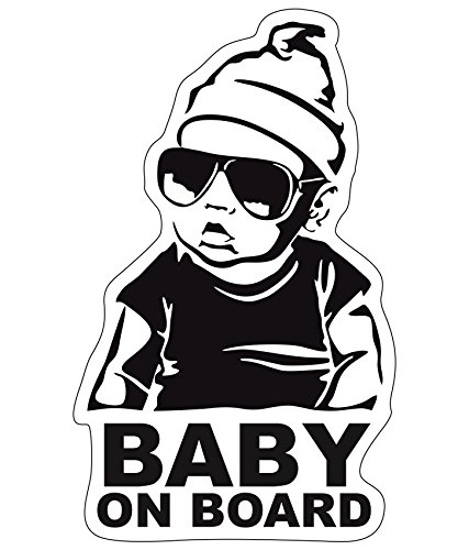 Baby on Board Aufkleber 12x7cm Auto Sticker -Finest Folia Autoaufkleber UV- Wetterfest Wasserfest Hangover R042 (Junge, Baby on Board) von Finest Folia